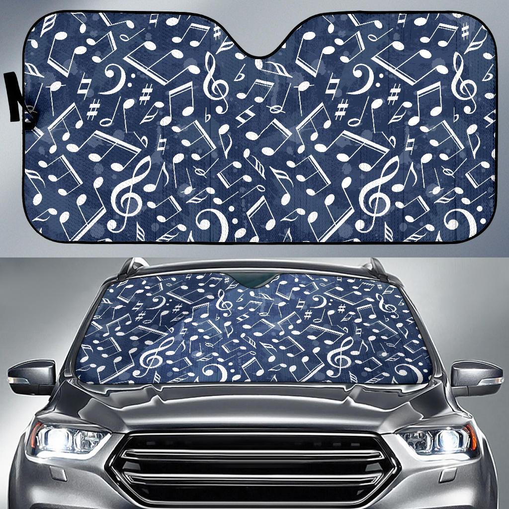 Music note Pattern Print Design A02 Car Sun Shades-JORJUNE.COM