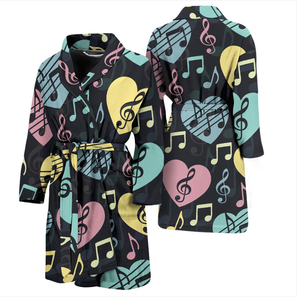 Music note Pattern Print Design A03 Men Bathrobe-JORJUNE.COM