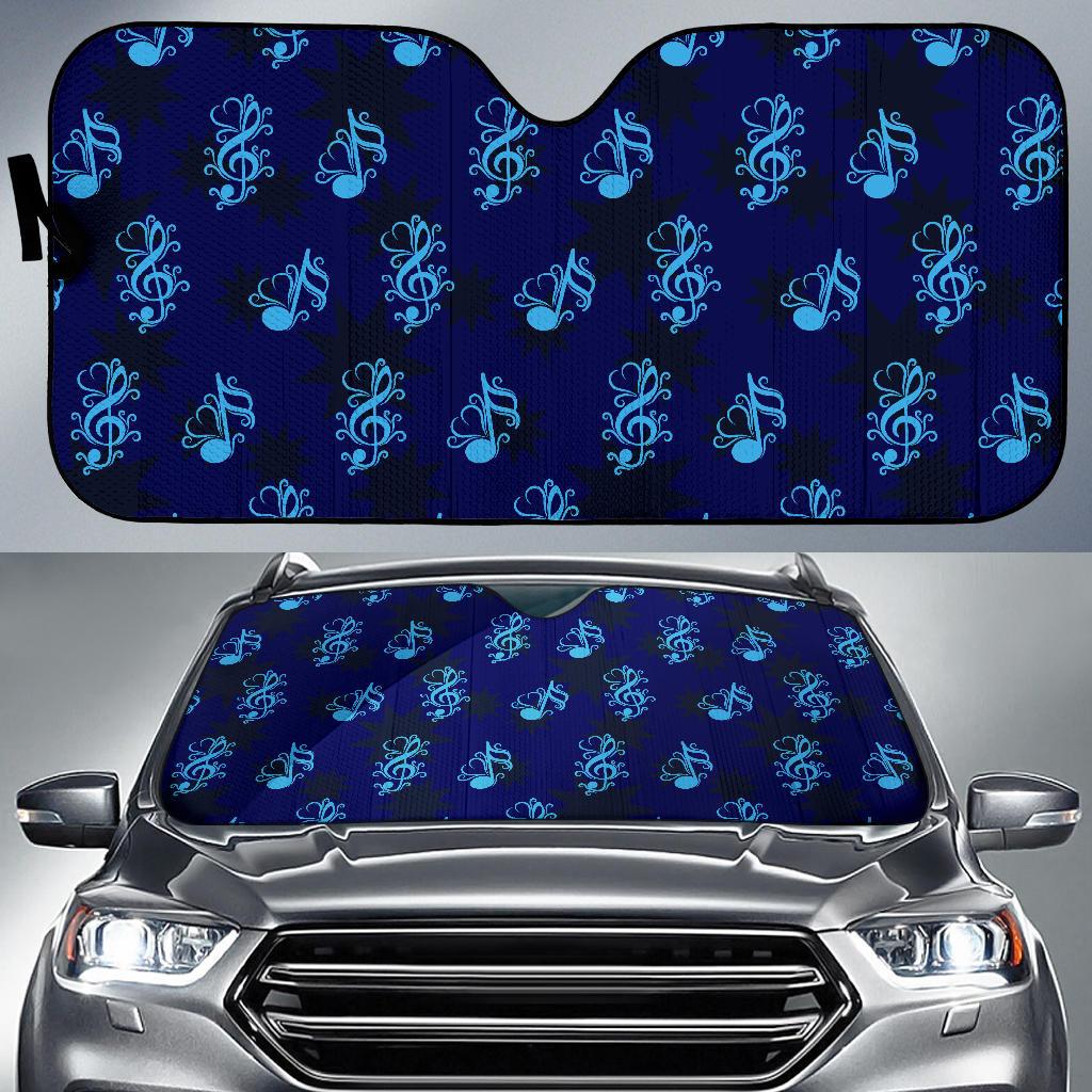 Music note Pattern Print Design A04 Car Sun Shades-JORJUNE.COM