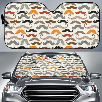 Mustache Pattern Print Design A02 Car Sun Shades-JORJUNE.COM