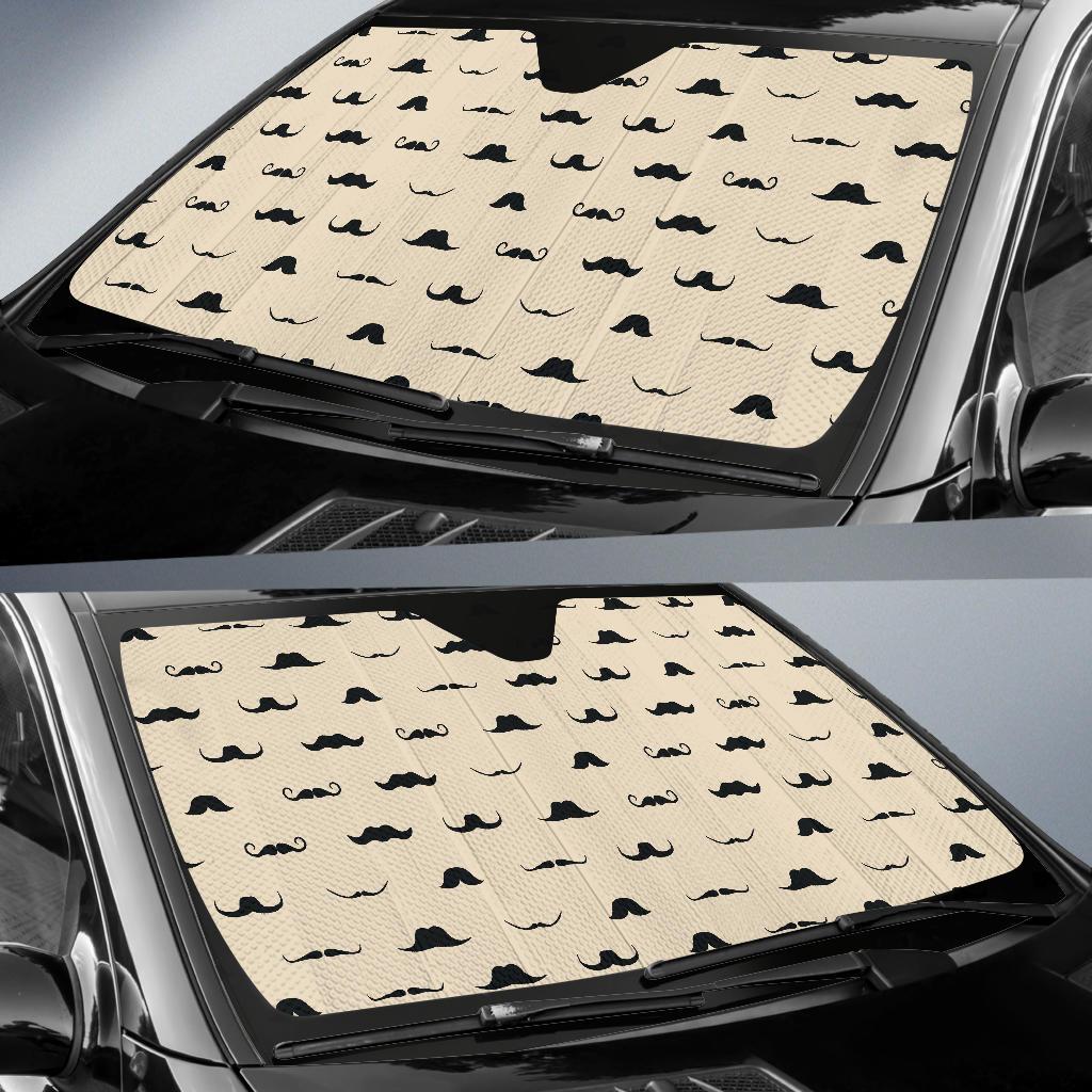 Mustache Pattern Print Design A03 Car Sun Shades-JORJUNE.COM