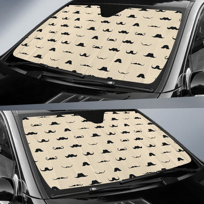 Mustache Pattern Print Design A03 Car Sun Shades-JORJUNE.COM