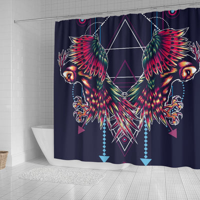 Mythical Owl Geometric Shower Curtain