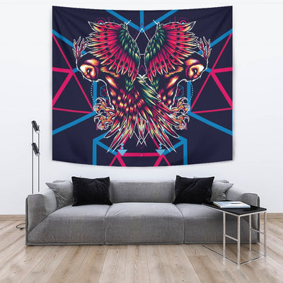 Mythical Owl Geometric Wall Tapestry