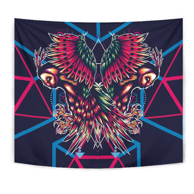 Mythical Owl Geometric Wall Tapestry