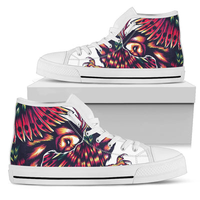 Mythical Owl Geometric Women High Top Canvas Shoes