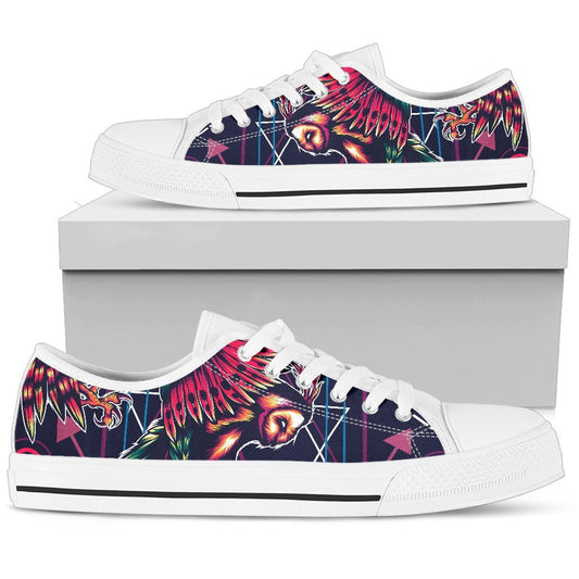 Mythical Owl Geometric Women Low Top Canvas Shoes