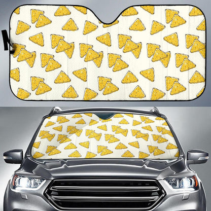 Nachos Pattern Print Design A01 Car Sun Shades-JORJUNE.COM