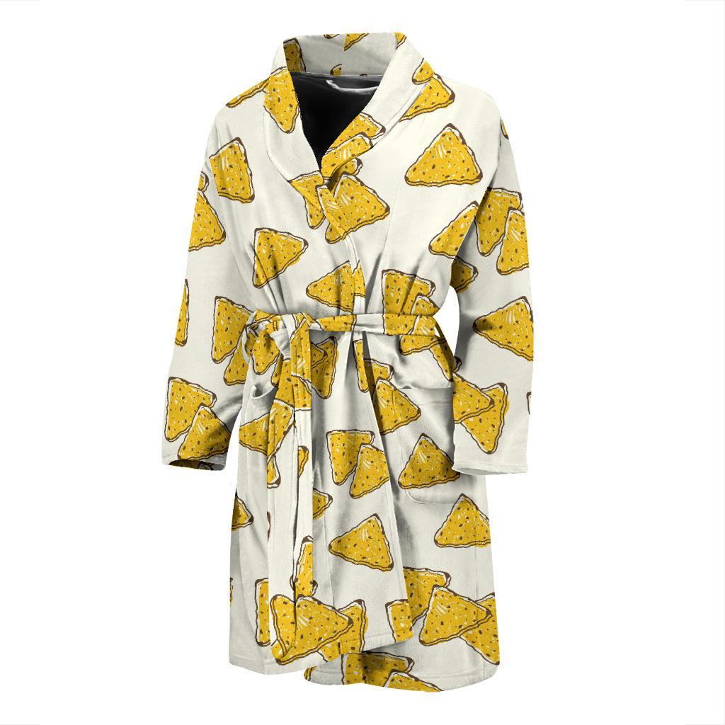 Nachos Pattern Print Design A01 Men Bathrobe-JORJUNE.COM