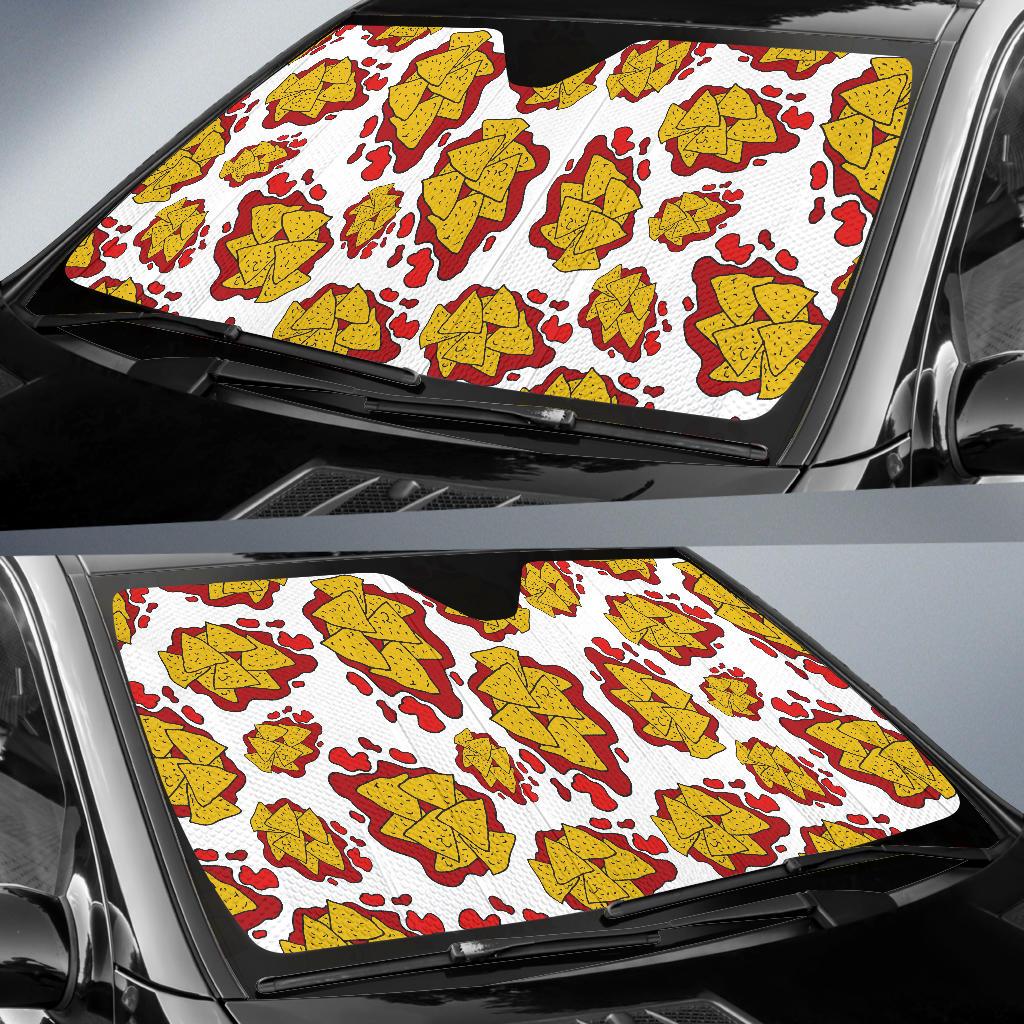 Nachos Pattern Print Design A03 Car Sun Shades-JORJUNE.COM