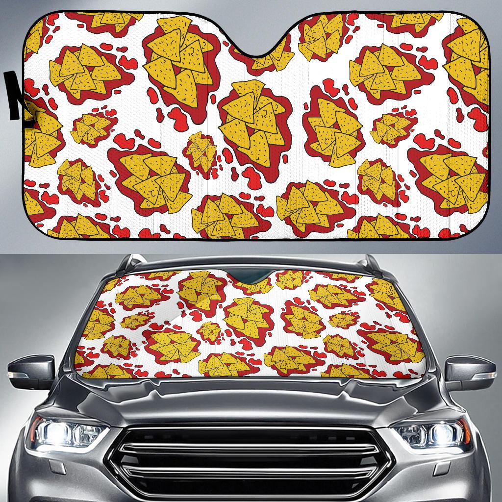 Nachos Pattern Print Design A03 Car Sun Shades-JORJUNE.COM
