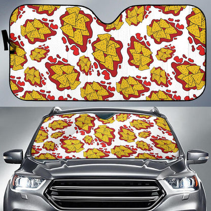 Nachos Pattern Print Design A03 Car Sun Shades-JORJUNE.COM