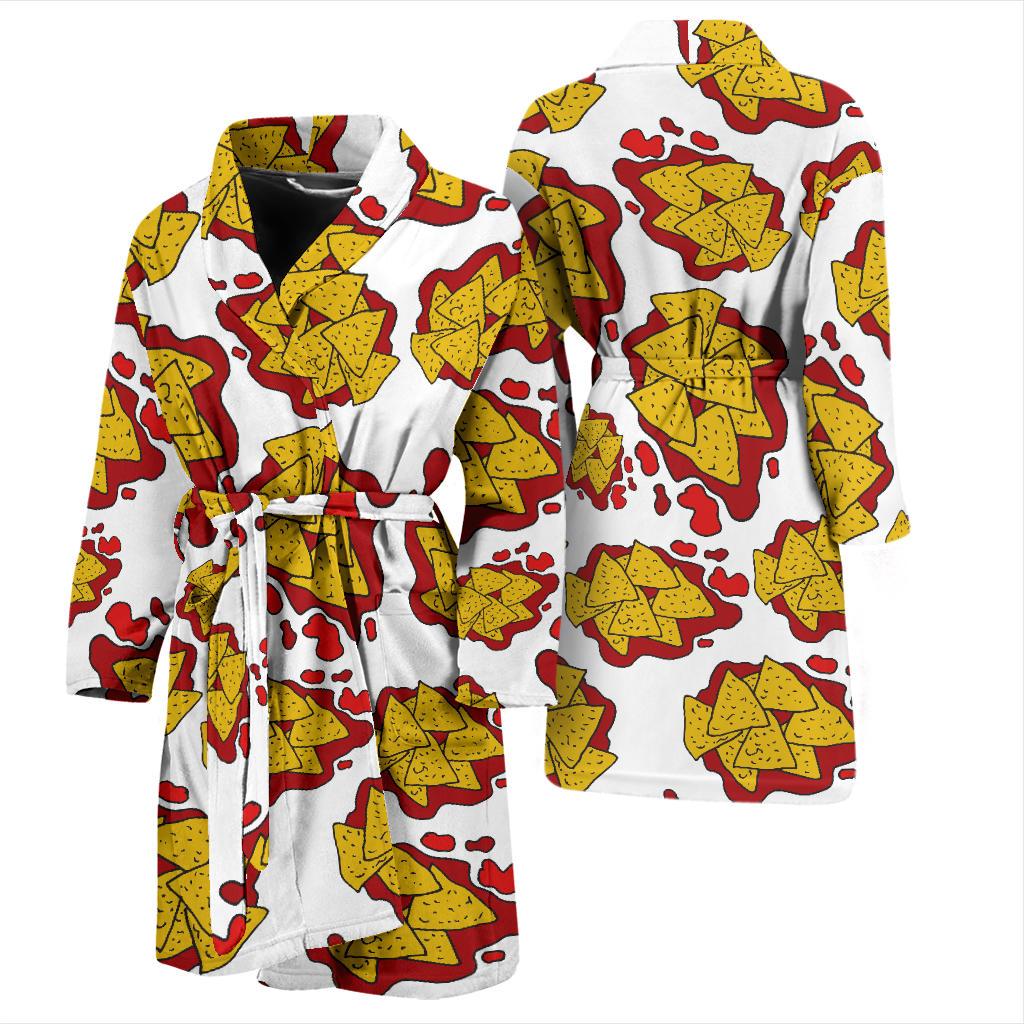 Nachos Pattern Print Design A03 Men Bathrobe-JORJUNE.COM