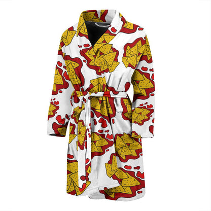Nachos Pattern Print Design A03 Men Bathrobe-JORJUNE.COM