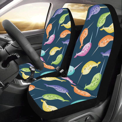 Narwhal Colorful Pattern Print Design 03 Car Seat Covers (Set of 2)-JORJUNE.COM