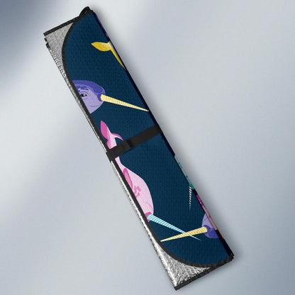 Narwhal Colorful Pattern Print Design 03 Car Sun Shades-JORJUNE.COM