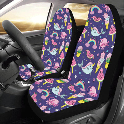 Narwhal Cute Pattern Print Design 02 Car Seat Covers (Set of 2)-JORJUNE.COM