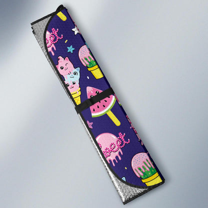 Narwhal Cute Pattern Print Design 02 Car Sun Shades-JORJUNE.COM