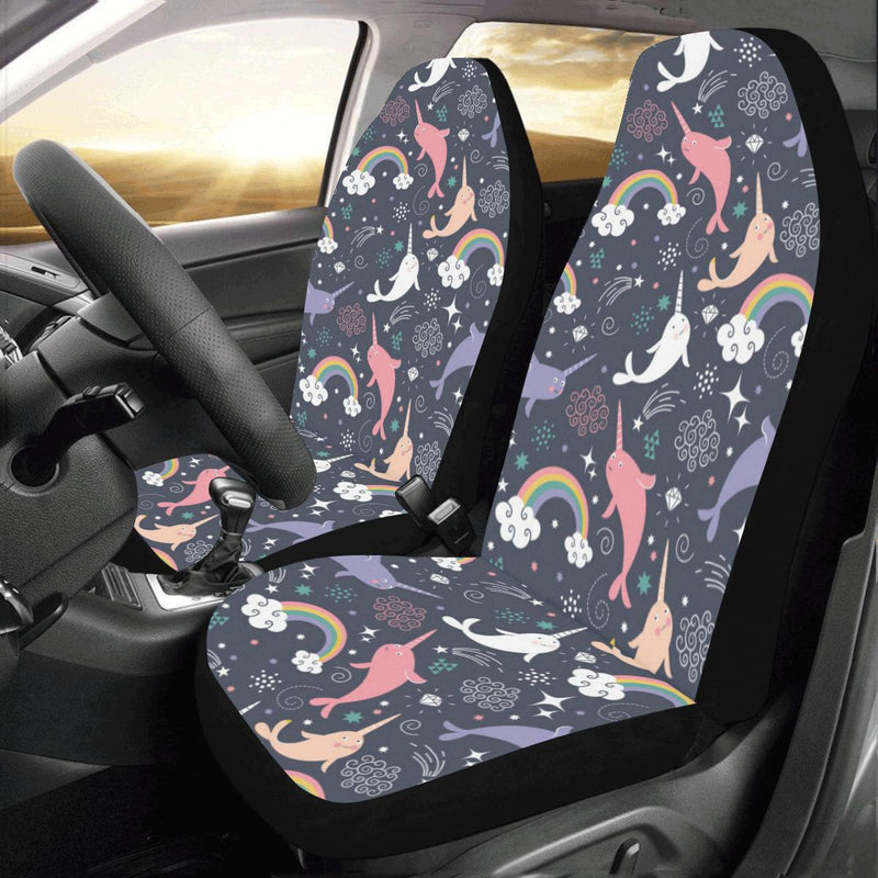 Narwhal Pattern Print Design 01 Car Seat Covers (Set of 2)-JORJUNE.COM