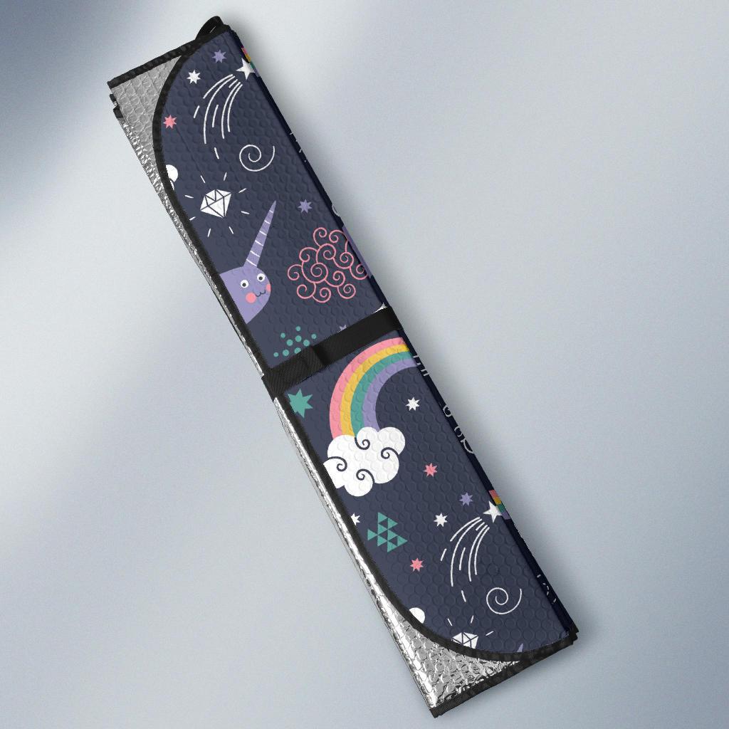 Narwhal Pattern Print Design 01 Car Sun Shades-JORJUNE.COM