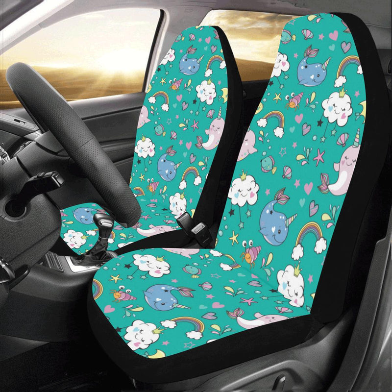 Narwhal Pattern Print Design 04 Car Seat Covers (Set of 2)-JORJUNE.COM