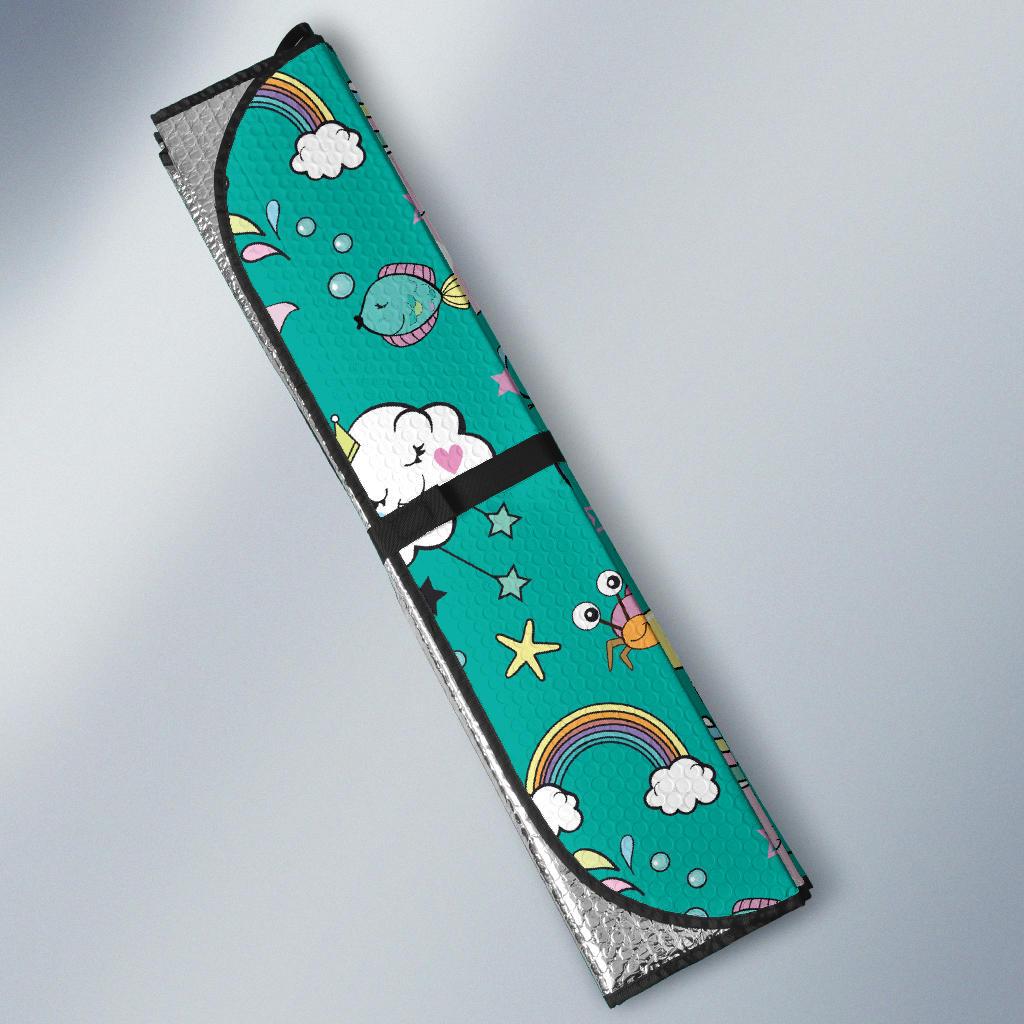 Narwhal Pattern Print Design 04 Car Sun Shades-JORJUNE.COM