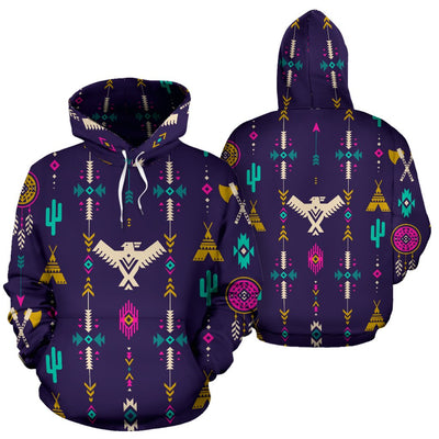 Native American Eagle Indian Pattern All Over Print Hoodie