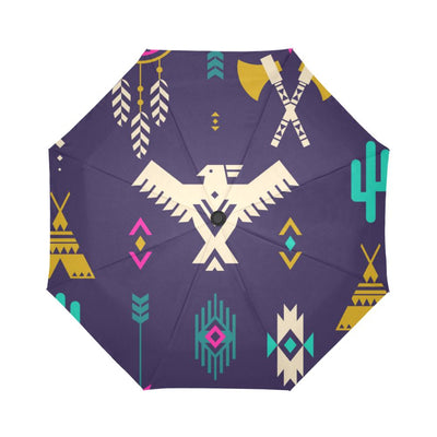 Native American Eagle Indian Pattern Automatic Foldable Umbrella