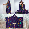 Native American Eagle Indian Pattern Hooded Blanket-JORJUNE.COM