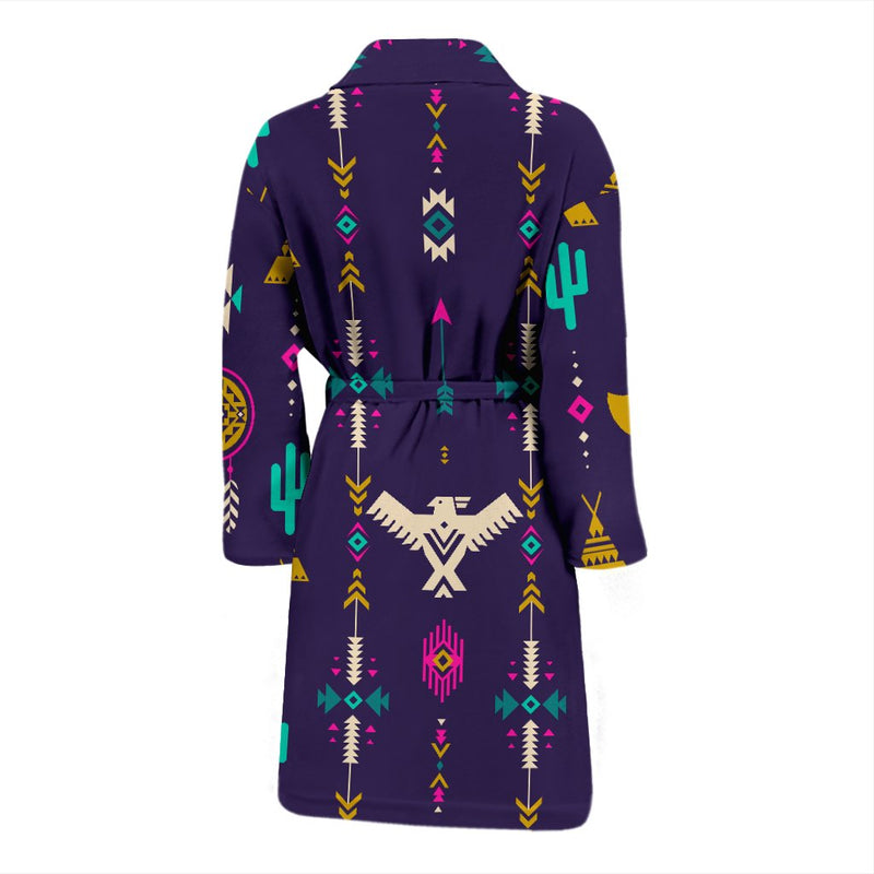 Native American Eagle Indian Pattern Men Bath Robe