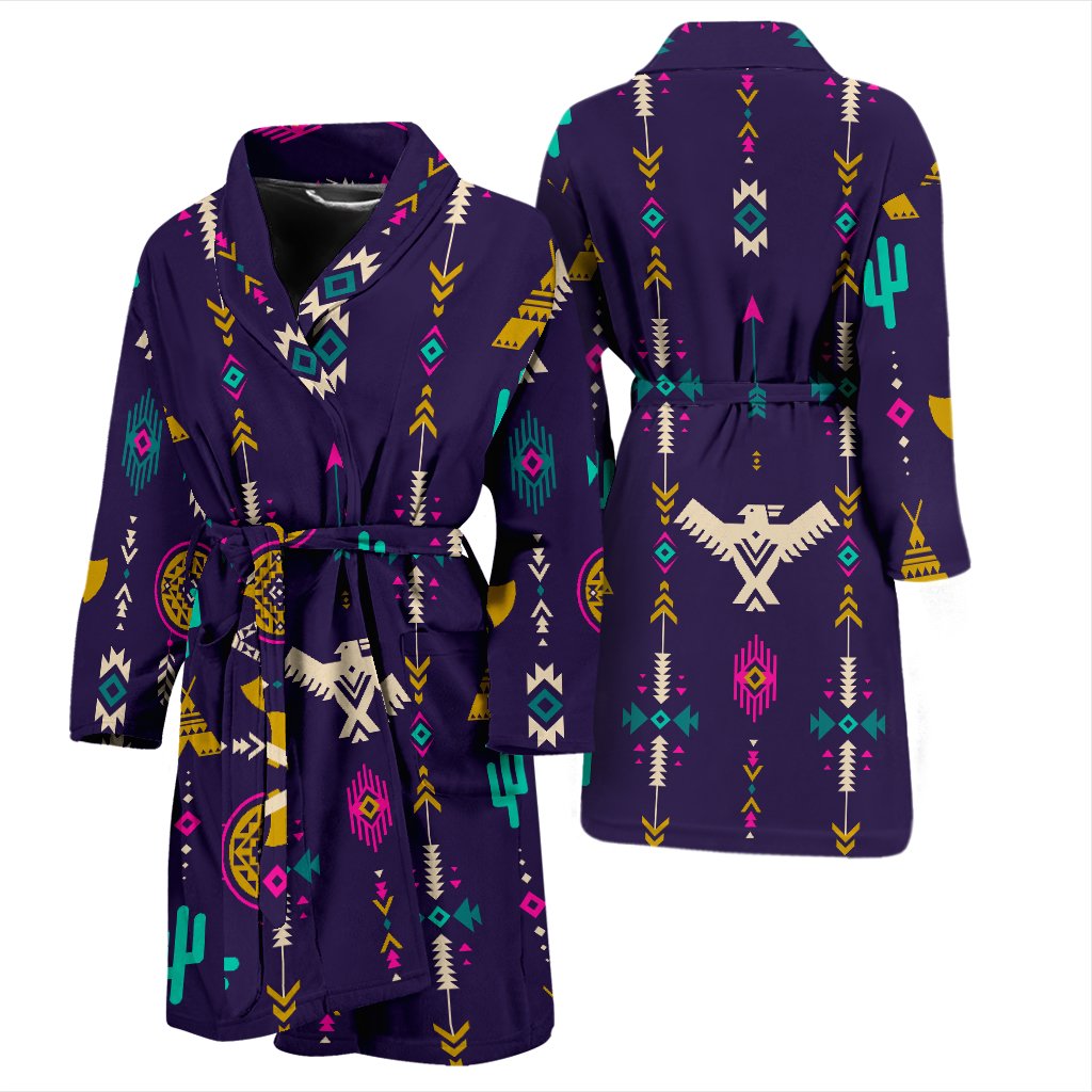 Native American Eagle Indian Pattern Men Bath Robe