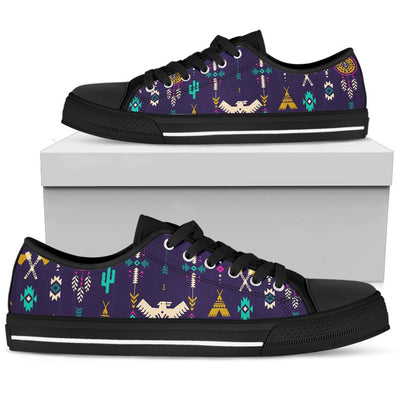 Native American Eagle Indian Pattern Men Low Top Shoes