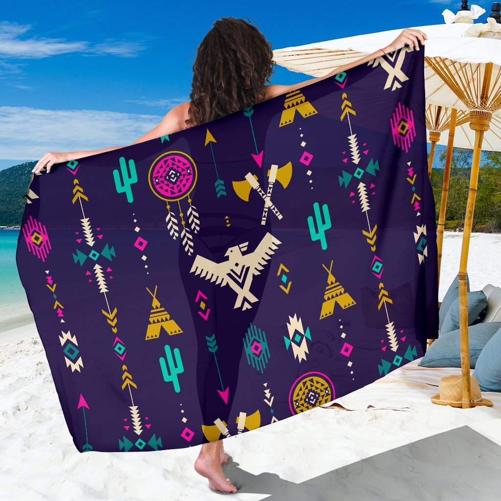 Native American Eagle Indian Pattern Beach Sarong Pareo Wrap