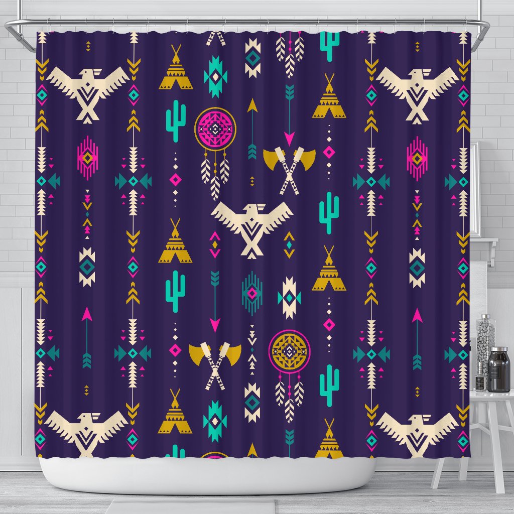 Native American Eagle Indian Pattern Shower Curtain