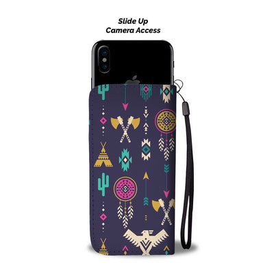 Native American Eagle Indian Pattern Wallet Phone Case