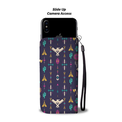 Native American Eagle Indian Pattern Wallet Phone Case