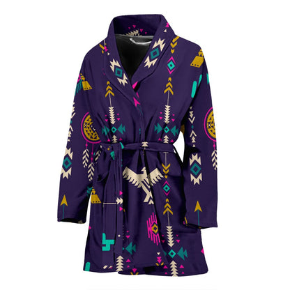 Native American Eagle Indian Pattern Women Bath Robe