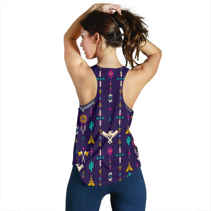 Native American Eagle Indian Pattern Women Racerback Tank Top