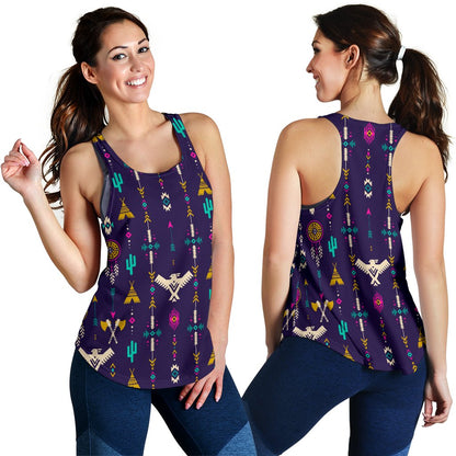 Native American Eagle Indian Pattern Women Racerback Tank Top