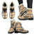 Native American Eagle Pattern Faux Fur Leather Boots