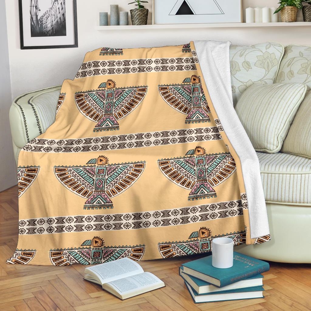 Native American Eagle Pattern Fleece Blanket