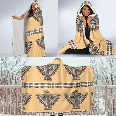 Native American Eagle Pattern Hooded Blanket-JORJUNE.COM