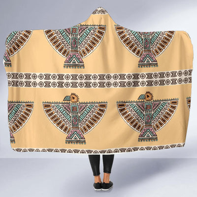 Native American Eagle Pattern Hooded Blanket-JORJUNE.COM