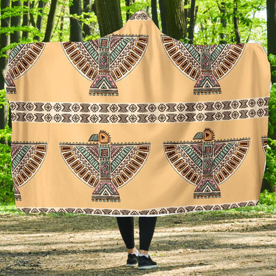 Native American Eagle Pattern Hooded Blanket-JORJUNE.COM