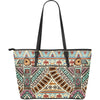 Native American Eagle Pattern Large Leather Tote Bag