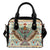 Native American Eagle Pattern Leather Shoulder Handbag