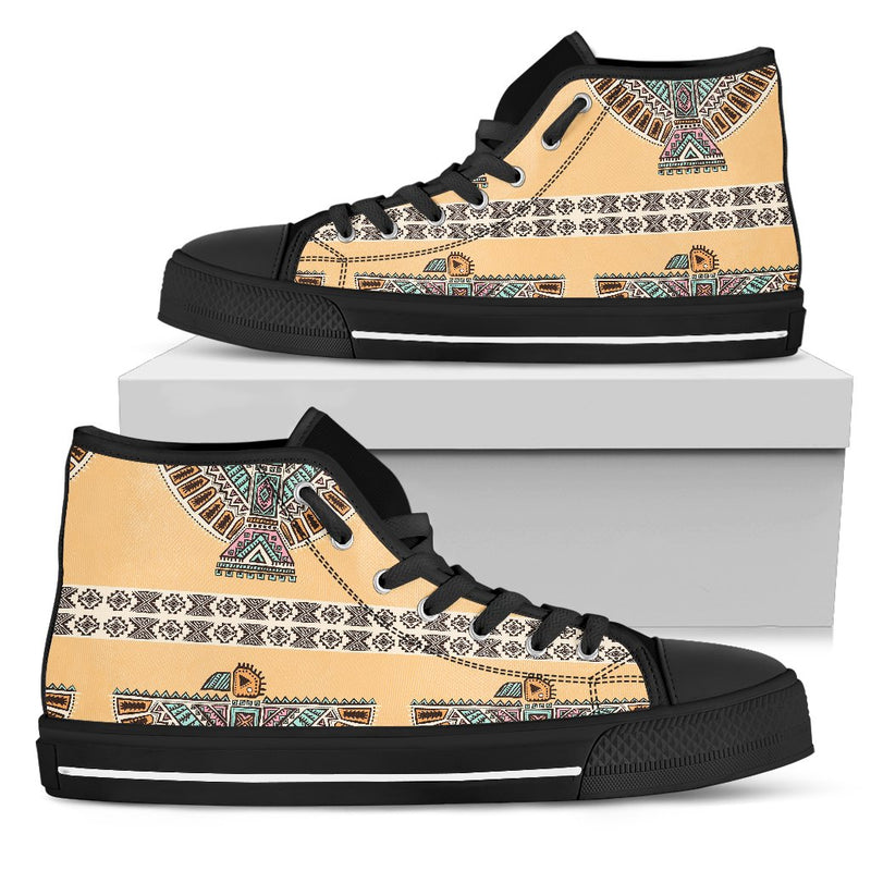 Native American Eagle Pattern Men High Top Shoes