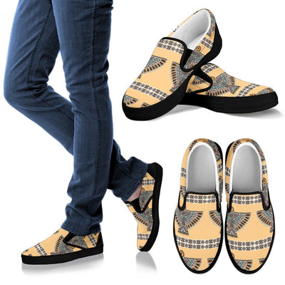 Native American Eagle Pattern Men Slip On Shoes