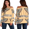 Native American Eagle Pattern Off Shoulder Sweatshirt