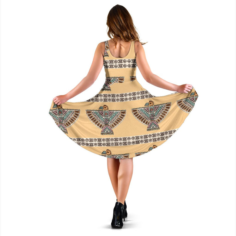 Native American Eagle Pattern Sleeveless Mini Dress